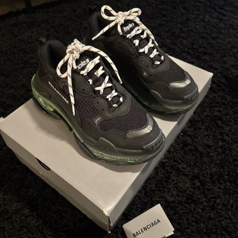 Balenciaga Triple S Sneakers (Black/Green)